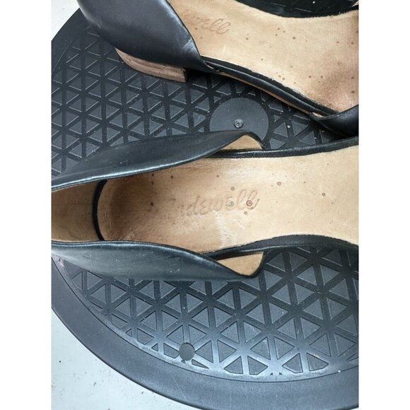 Madewell Slip On Flat Sandals Black Leather Straps Sz 7.5 - Picture 9 of 10
